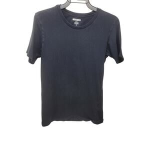 Lacoste Men's Medium Slim Fit Black Crewneck T-Shirt Supima Cotton Croc Logo